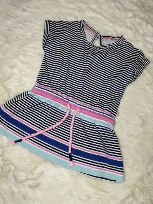 Bawełniana sukienka w paski dla dziewczynki cool club
