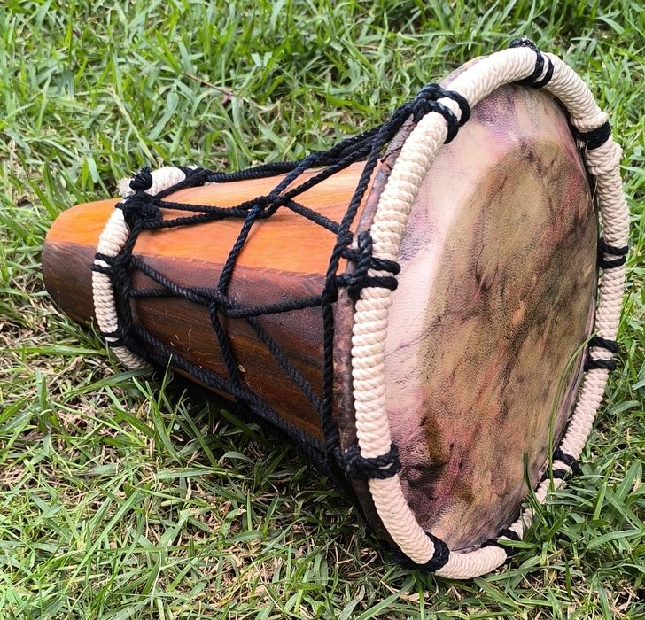 Djambê tambor africano, origem costa rica em madeira e pele de cabra,