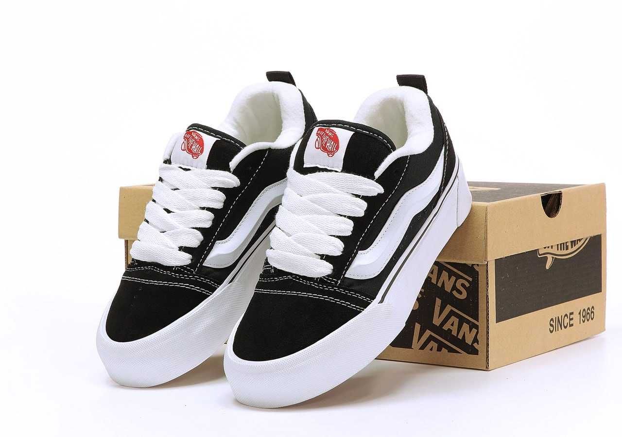 Женские кеды Vans Knu Skool Platform Black White 36-41 Новинка 2024!