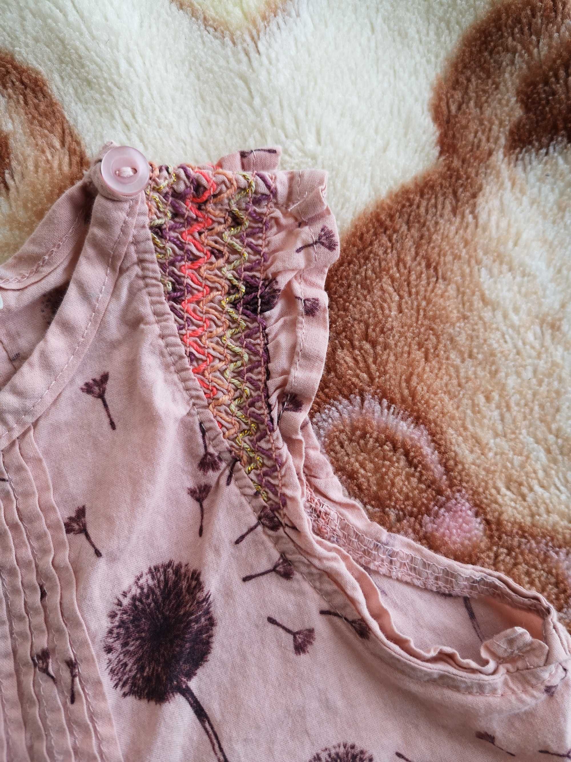 Elegancka różowa bluzka tunika w kwiatki Soft Gallery 92 - 98 jak nowa