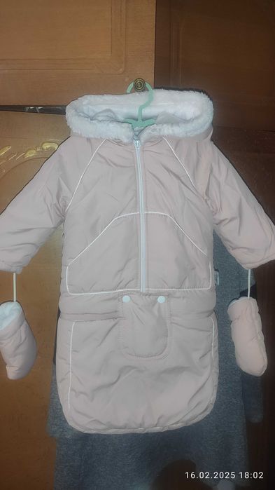 Зимовий комбінезон трансформер для дівчинки з народження до 1 року