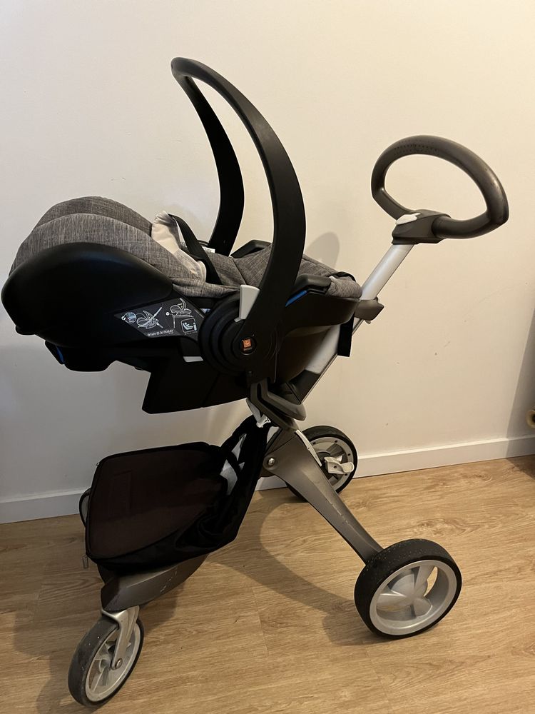 Carrinho Stokke Xplory + Ovo Stokke + Base Isofix