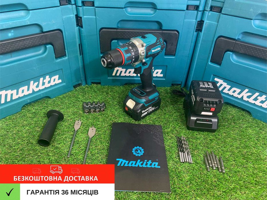Акумуляторний Шуруповерт Makita DHP485BL + удар Безщітковий 36V 8A