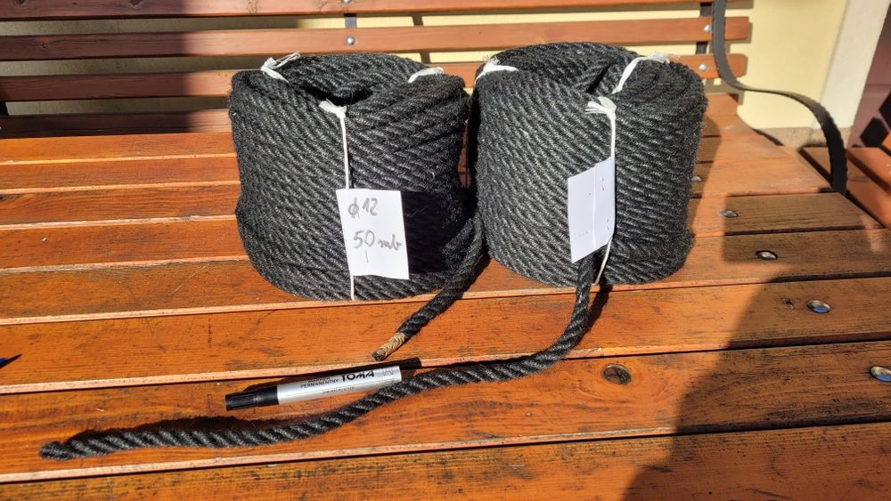 Lina jutowa 24mm 10 M czarna  Nowość ! sznurek jutowy czarny gruby 24H