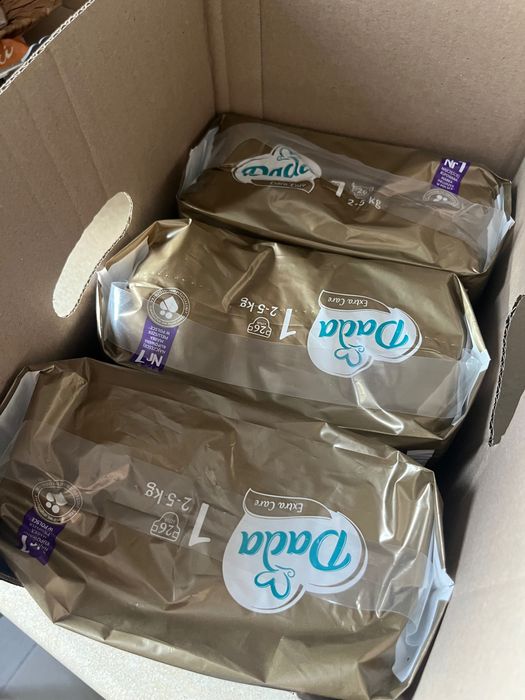 Dada Extra Care, Rozmiar 1(2-5 kg ).
3 Nowy, nieotwarty paczki
