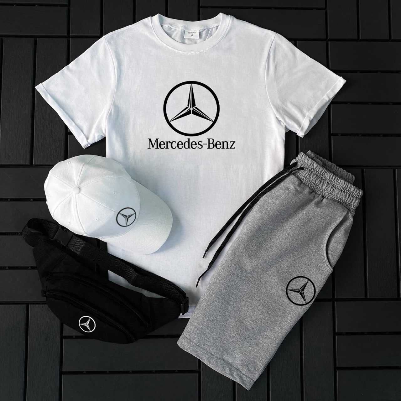 Костюм на літо 4в1 Mercedes-Benz | Футболка + шорти + кепка + бананка
