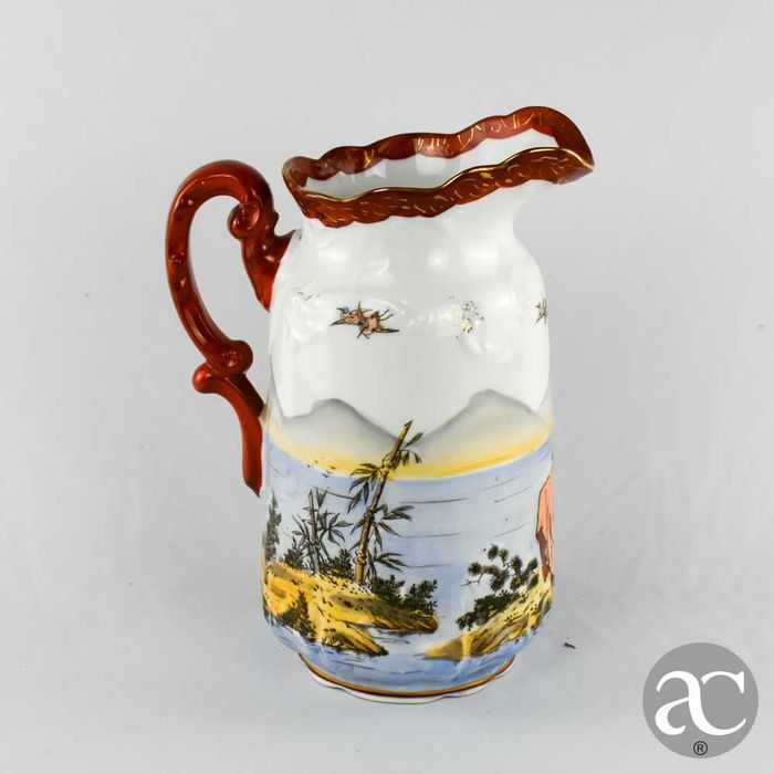 Jarro e Bacia decoração oriental, porcelana Vista Alegre