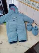 Baby-grow- macaco acolchoado c/capuz, unisexo c/fechos nos lados