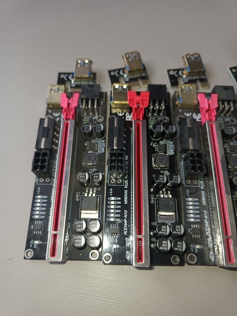 Riser 009s PLUS Black Czarny PCI-E 1x-16x USB3.0 - 8 kondensatorów 55c