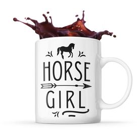 Kubek HORSE GIRL z koniem na Prezent dla miłośniczki koni, jazdy konno