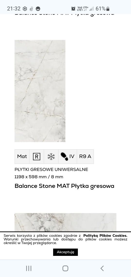Płytki tubądzin  gres balance stone MAT 59,8 x 119,8  Maciej Zień