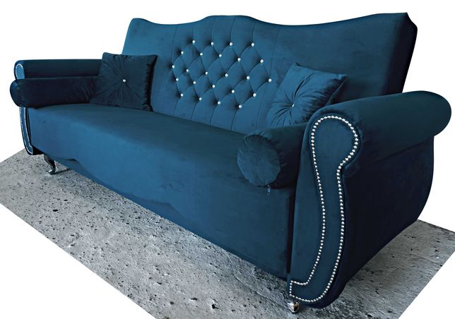NA RATY kanapa sofa wersalka rozkładana z pojemnikiem łóżko Glamour