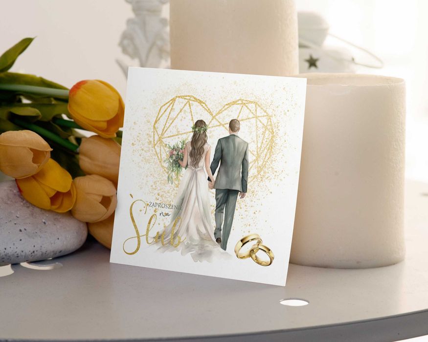 Zaproszenia Ślubne SUKNIA zaproszenie na ślub urząd kościół serce