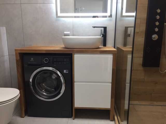 Zabudowa pralki z szafką pod umywalkę - 120 cm - na wymiar