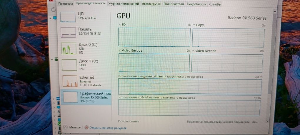Видеокарта ASUS Rog Strix Gaming Rx 560  на 4 Гб. 256 шина GDDR5, 8pin