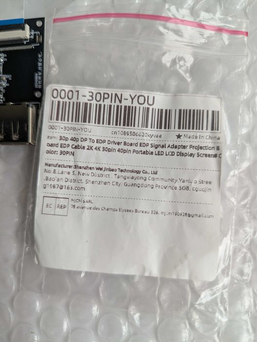 30 pin to EDP Драйвер плата адаптер сигнала EDP для 30 pin к ПК ноутбу