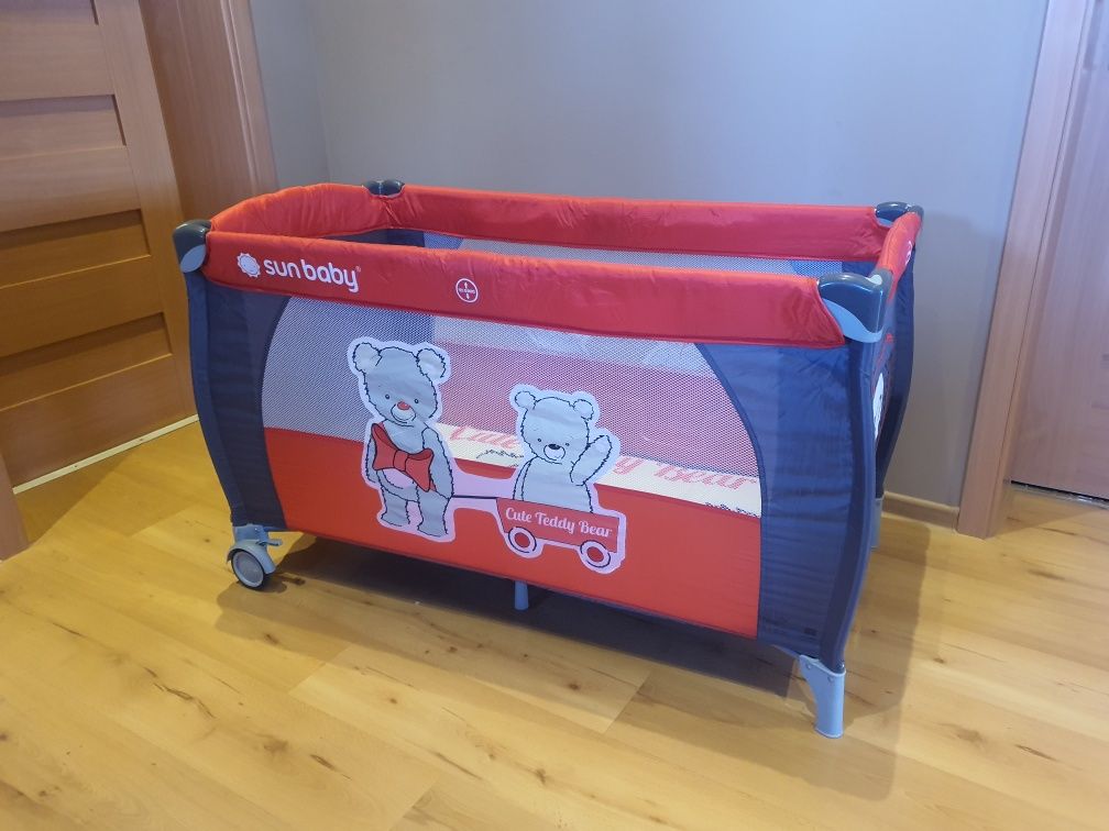 Nowe Łóżeczko turystyczne SUNBABY Cute Teddy Bear + materac