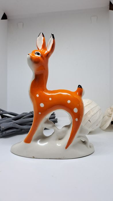 Figurka porcelanowa jełeń lania Horodnycia Lomonosow Vintage