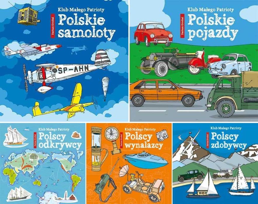 Klub Małego Patrioty Polskie pojazdy samoloty odkrywcy zestaw 5 ks.