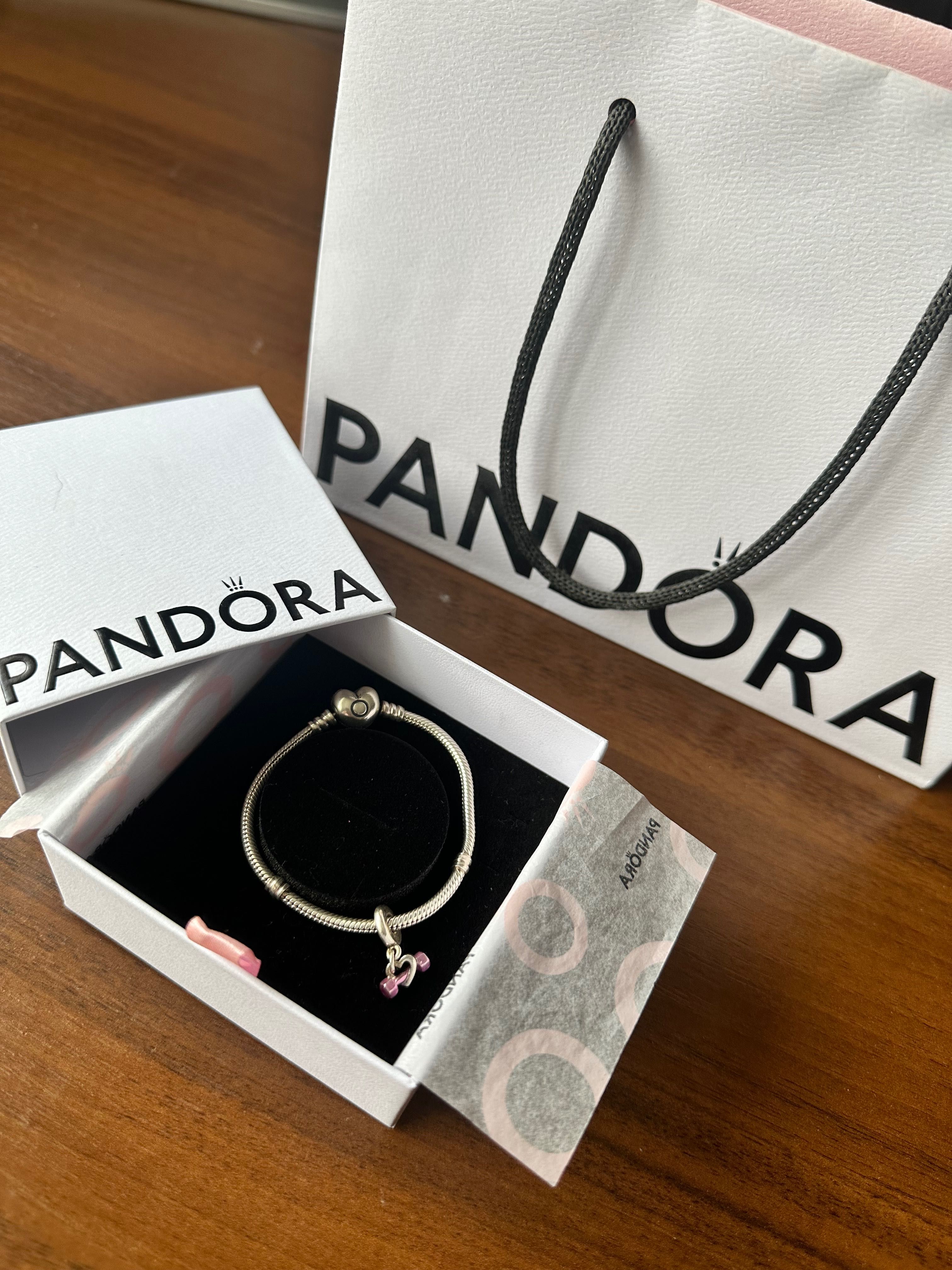 Браслет Pandora+ намистина « Гантеля та серце»
