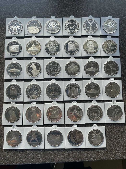 Zestaw monet 1 dolar 35 sztuk