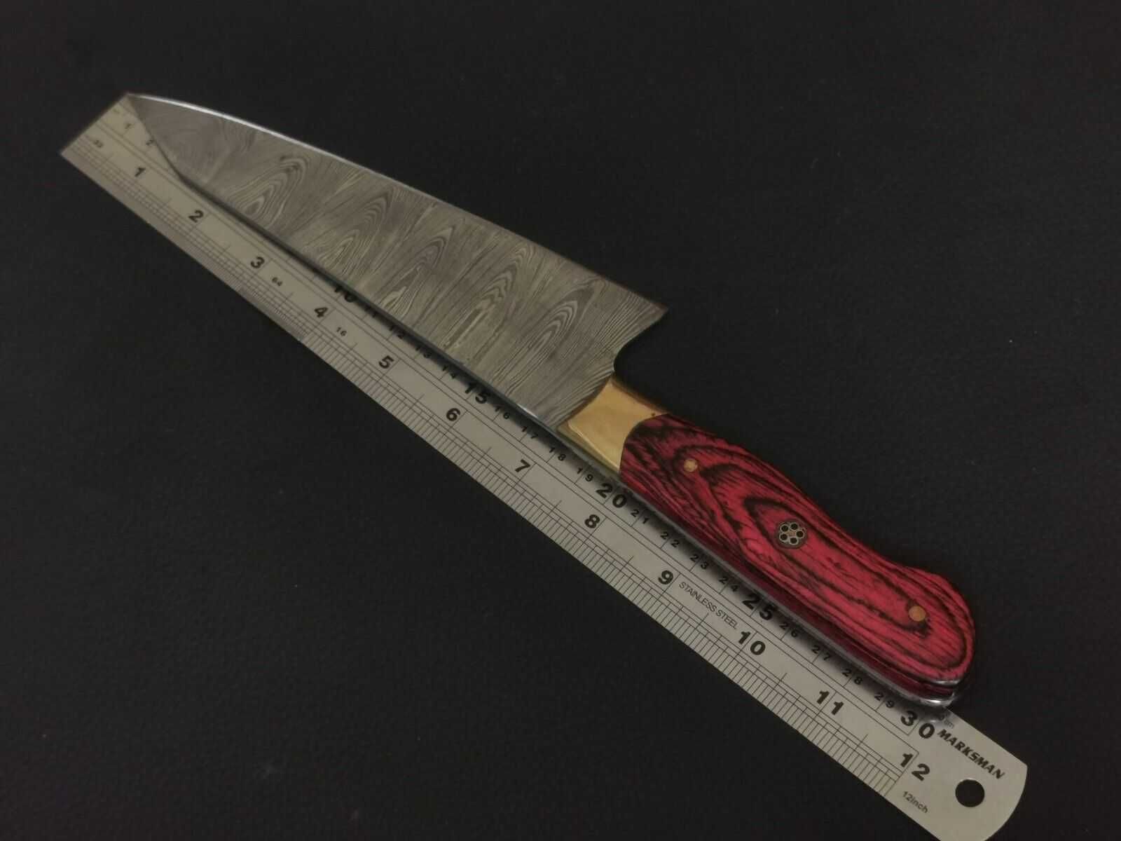DAMAST nóż myśliwski KUCHENNY 30 cm stal DAMASCEŃSKA ręcznie wykonany