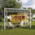 Strefa CHILL OUT, pergola eventowa, meble, stoisko targowe, reklamowe.