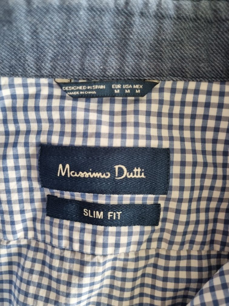 Massimo Dutti, slim fit, koszula męska, długi rękaw, w kratkę, rozm. M