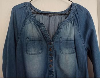 Jeansowa bluzka / koszula z rękawem 3/4 r. 40 L