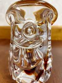 Декоративная ваза из гутного цветного стекла, Чехия