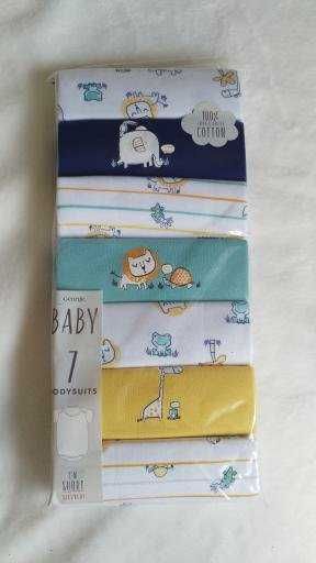 Body 7 pak 68 cm 3-6 m nowe George napy Newbie krotki rekaw