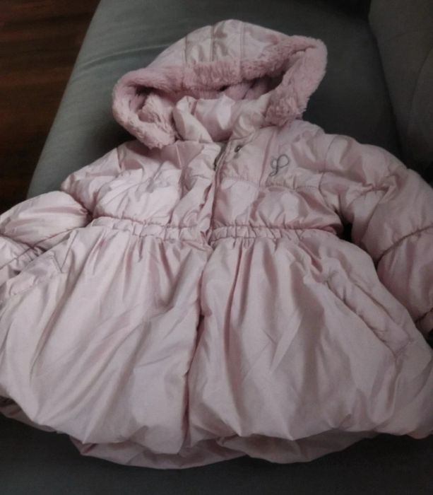 Kurtka plaszczyk zimowy na zime rozowa plus bluza