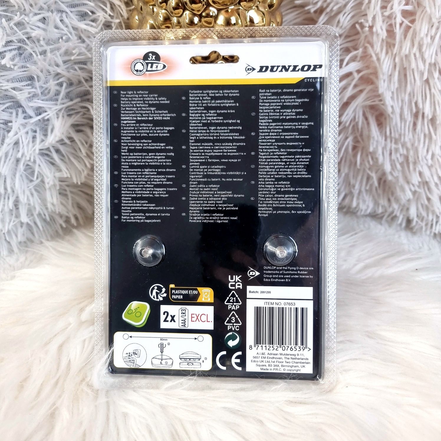 Dunlop Lampka rowerowa tylna led reflektor nowy