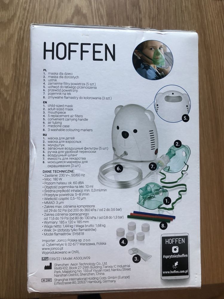 Nebulizator inhalator HOFFEN nowy