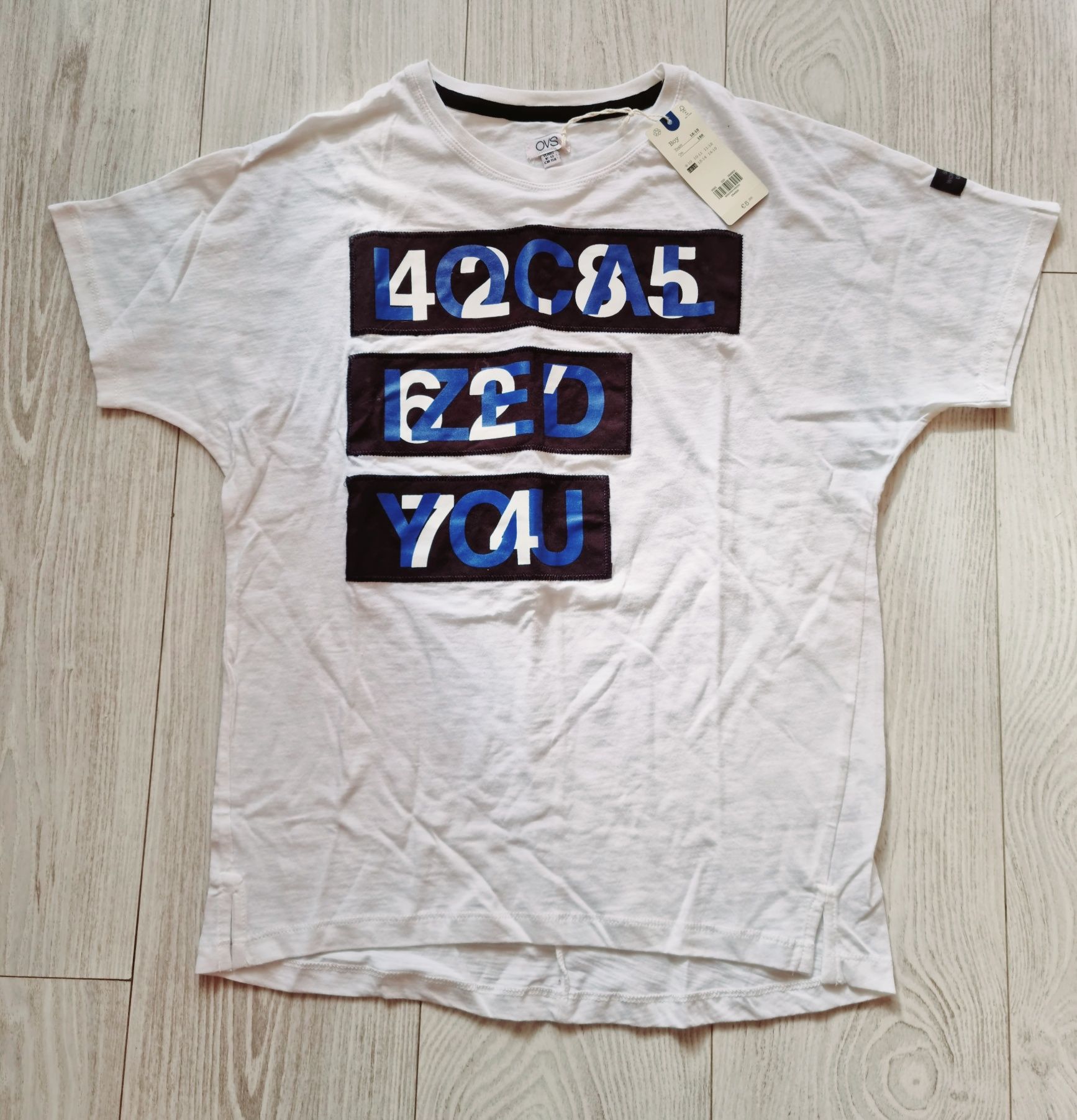 Biała koszulka dla chłopca 158 wiosna lato OVS a white T-shirt for a b
