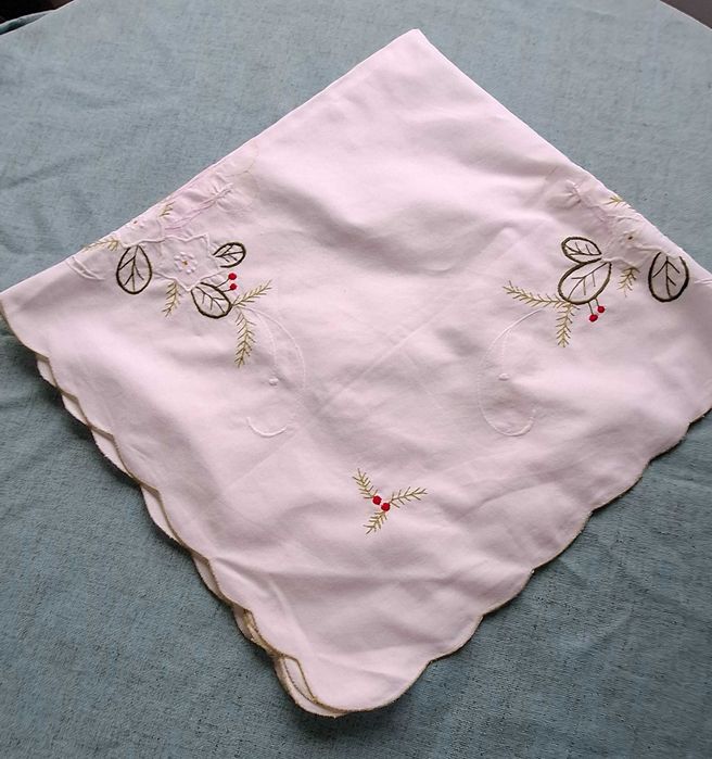 Nap85 - Toalha de mesa de chá de natal com bordado industrial