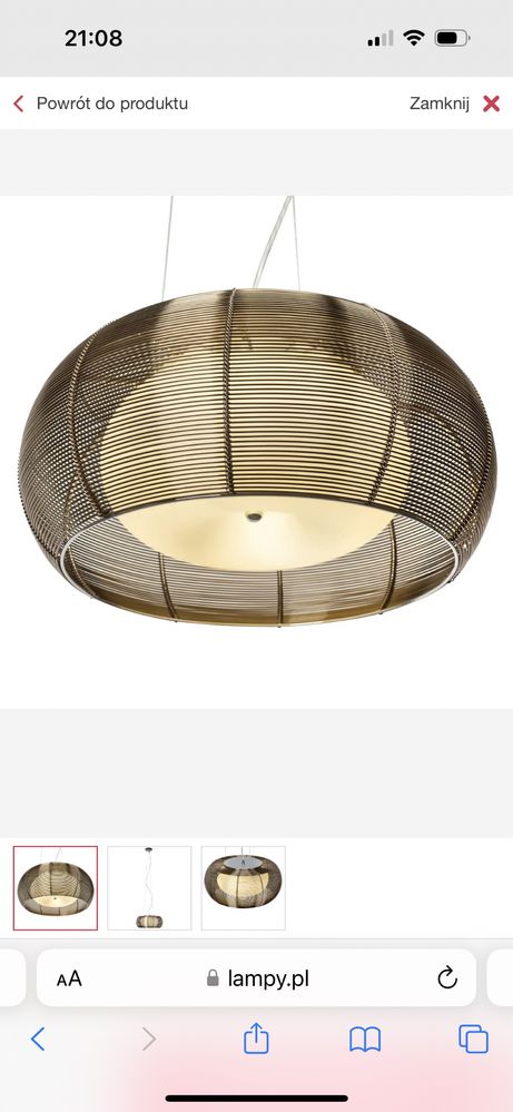 Lampa wisząca Relax 40 cm brąz/chrom