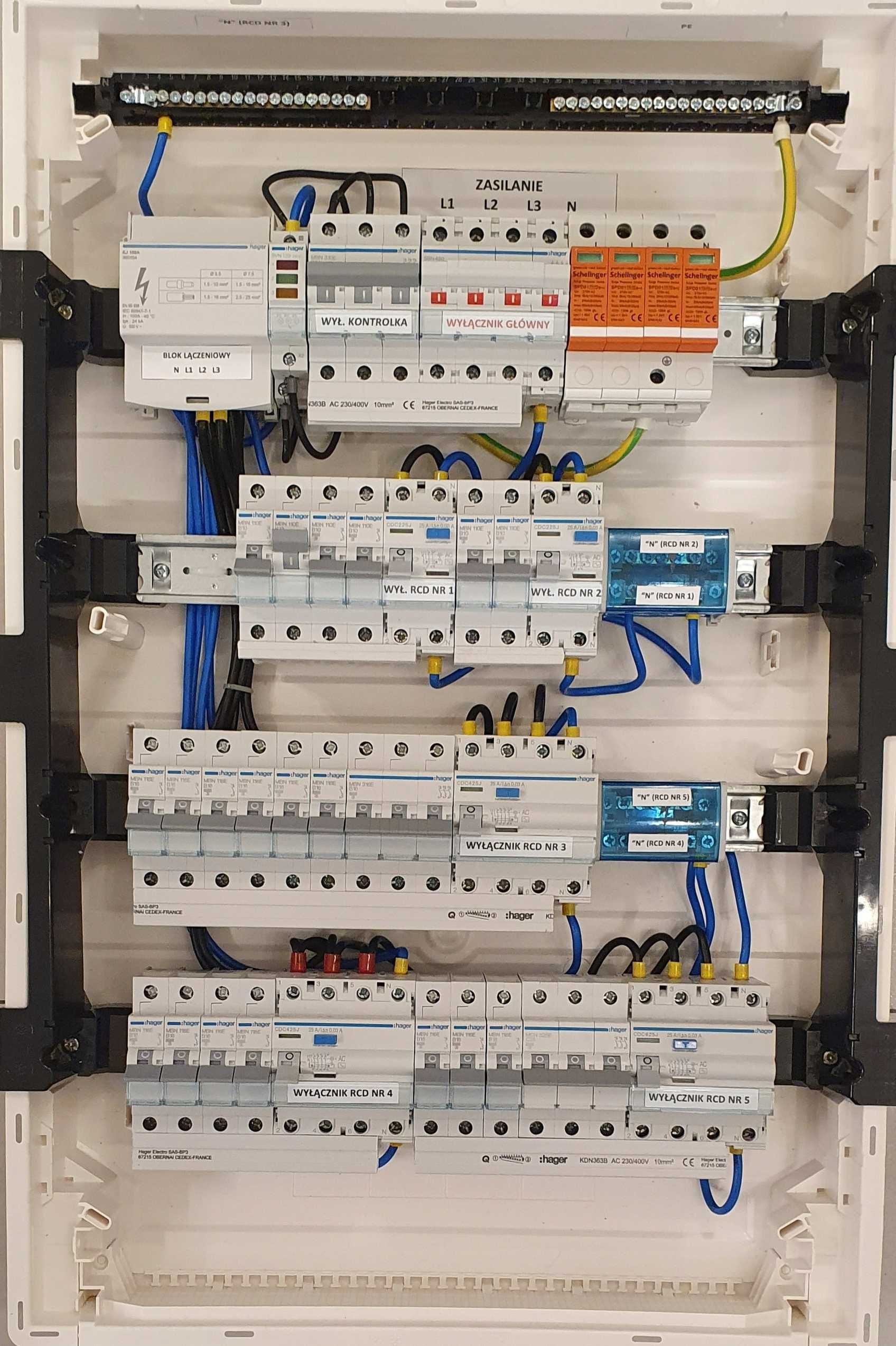 Elektryk Awarie nowe instalacje montaż oświetl. gniazd wyłączników