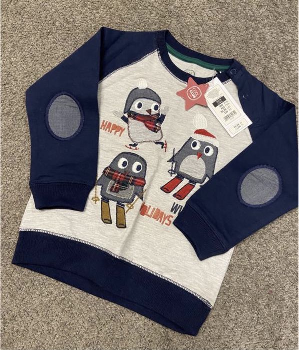 Новорічна дитяча кофта светр некст next 2-4/7-8 р