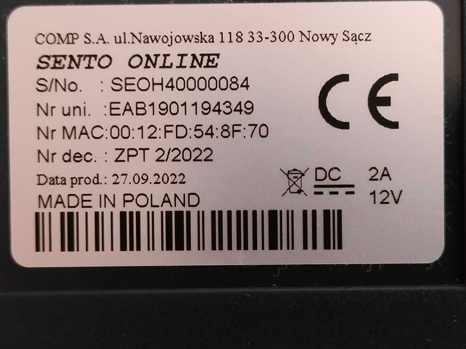 Kasa fiskalna Novitus Sento E