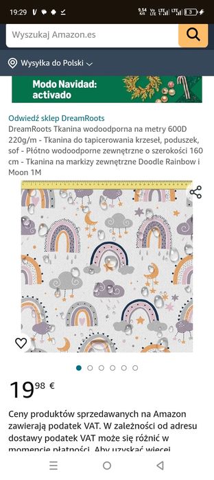 Tkanina do tapicerowania 1mx1,6m dziecięca