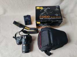 Aparat Nikon D3400+Nikkor AF-P 18-55mm Mały przebieg