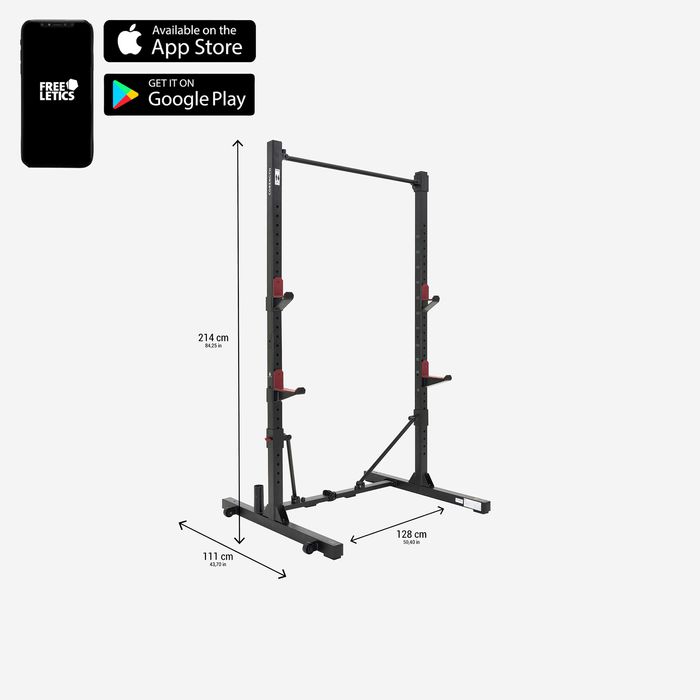 Rack de Musculação Dobrável/Retrátil Agachamentos, Banco e