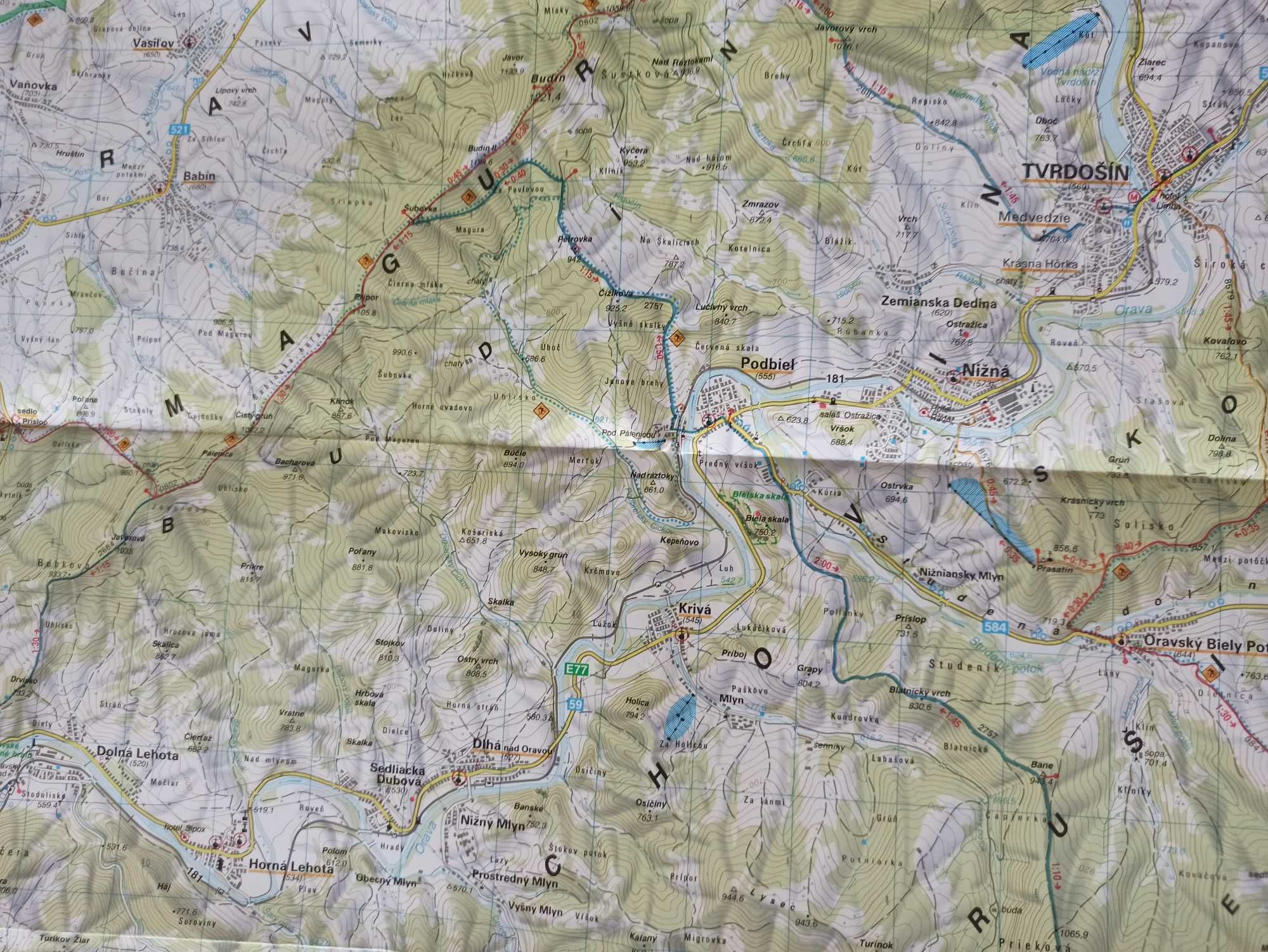 Góry Choczańskie Słowacja Chocske Vrchy Tatry mapa turystyczna