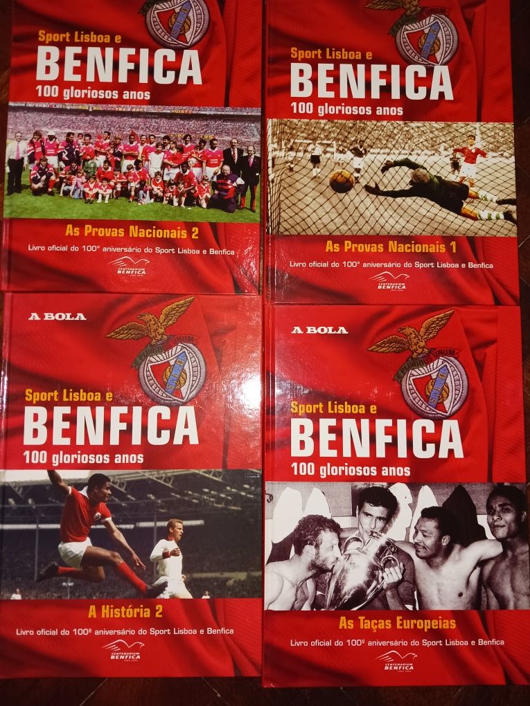 Coleção de 8 livros do Benfica