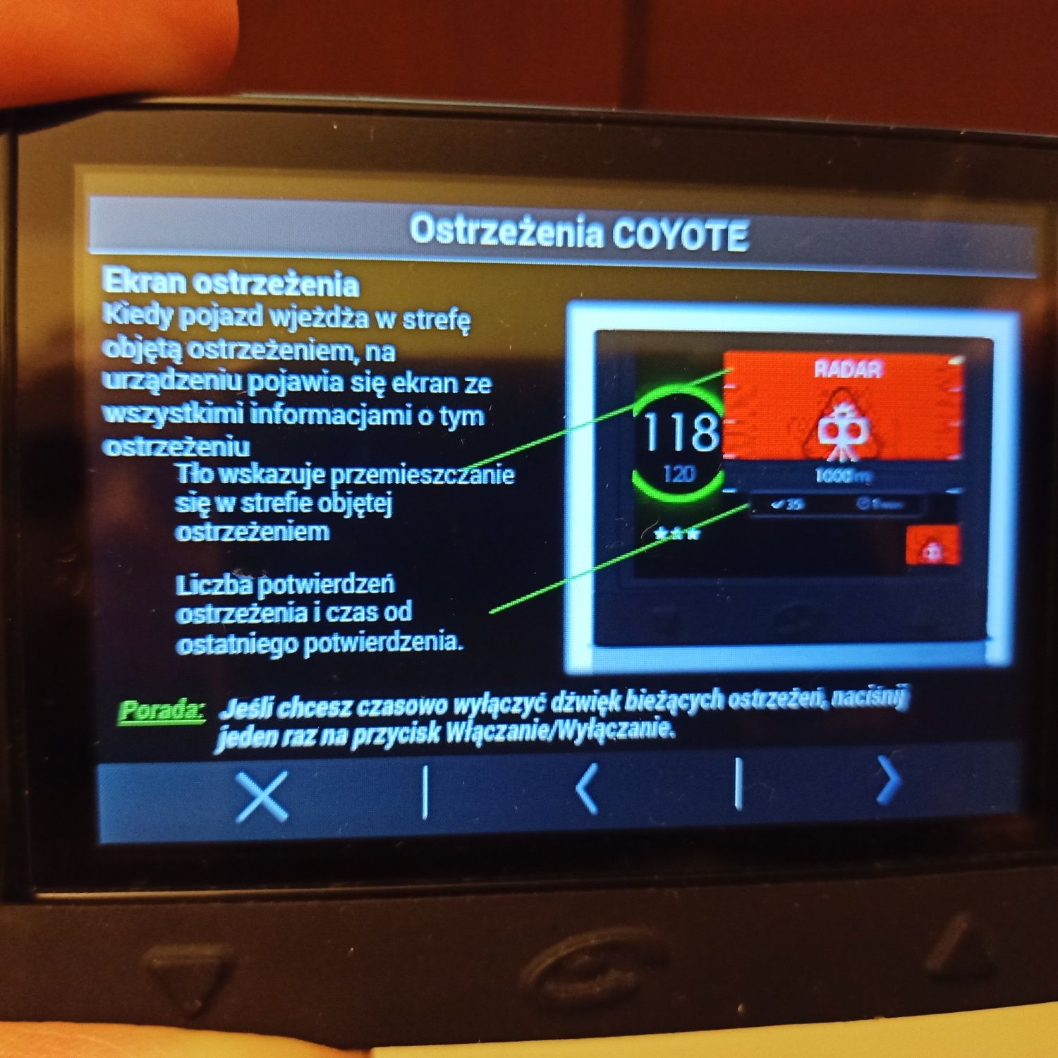 Coyote mini , ostrzegacz drogowy