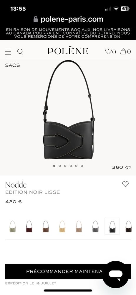 Torebka na ramię model Nodde marka Polene