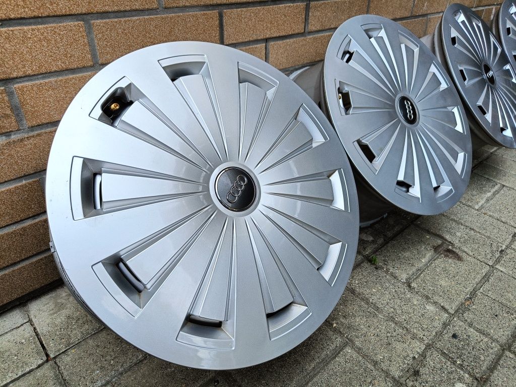 Felgi Aluminiowe 16 Cali 5x112 + Kołpaki 7Jx16H2 ET35 - Audi A4 A6