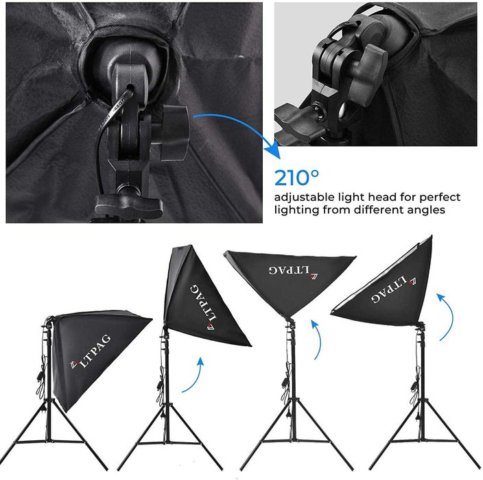Kit iluminação estúdio foto e vídeo fundos luzes estrutura e softboxes