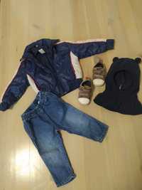 Куртка, джинси, шапка-балаклава, кеди  ( 1-2 роки). Памперси.